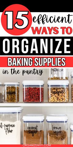 Photo of clear pantry organizers filled with bulk ingredients and labeled in black pen Organize Baking Supplies, Baking Supplies Organization, Dream Pantry, Organization Pantry, Tips For Organizing, Airtight Containers