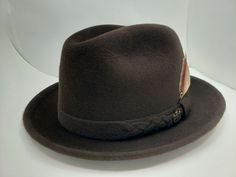 BILTMORE WINDSOR FUR VELOUR HAT FEDORA TERRA BROWN MADE IN CANADA 2 INCH BRIM 5 INCH CROWN 3/4 INCH BAND Brown Fitted Casual Fedora, Brown Fitted Casual Felt Hat, Fitted Brown Felt Hat Casual, Fitted Brown Fedora Casual Style, Fitted Brown Felt Hat Casual Style, Casual Brown Fitted Felt Hat, Casual Fitted Brown Fedora, Fitted Brown Casual Hat, Casual Fitted Brown Hat