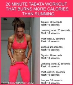 a woman in pink sports bra top and leggings with text that reads 20 minute tabata workout that burns more calories than running