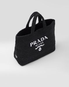 Prada Raffia Bag, Crochet Logo, Prada Raffia, Raffia Tote Bag, Prada Tote Bag, Triangle Bag, Prada Logo, Lettering Logo, Crochet Tote Bag