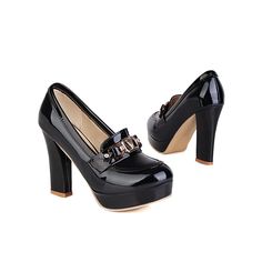 basic women shoes chunky heel pumps square heel round toe wedding shoes party dancing ladies dress shoes platform bowtie knot Elegant Platform Loafers For Party, Spring Party Pointed Toe Platform Loafers, Chic Platform Loafers For Party, Elegant Patent Leather Platform Loafers For Party, Party Platform Loafers With Closed Toe, Party Platform Loafers With Pointed Toe, Pointed Toe Platform Loafers For Party, Black Platform Loafers For Party, Party Platform Loafers With Block Heel