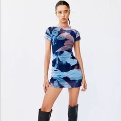 Brand New, Orchid Morphology Jean Dresses, Short Dresses Casual, Short Sleeve Mini Dress, Corset Style, Online Dress Shopping, Long Sleeve Mini Dress, Dress Brands, Blue Purple, New Outfits