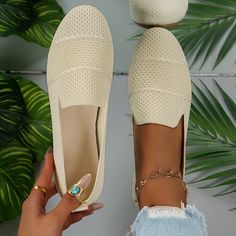 Material:FabricClosure:Slip-onToe Style:Round ToeSpecial Features:BreathablePatterned:Solid colorAll-season:All-seasonItem ID:LG47882 Comfort Chic, Knitting Women, Shoes Casual, Womens Clothing Sizes, Chic Woman, Clothing Size Chart, Wearing Black, Beige Color, Slip On Shoes