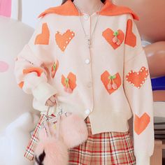 Fabric Material:Cotton Blend, Knit Color:Orange,Purple Size:One Size Bust:120cm/47.28" Length:51cm/20.09" Shoulder:60cm/23.64" Sleeve:43cm/16.94" Casual Orange Acrylic Sweater, Orange Knitted Outerwear For Winter, Orange Long Sleeve Sweater For Winter, Orange Long Sleeve Sweater For Spring, Winter Orange Knitted Outerwear, Winter Knitted Orange Outerwear, Orange Long Sleeve Winter Sweater, Orange Long Sleeve Cardigan, Orange Long Sleeve Cardigan For Spring