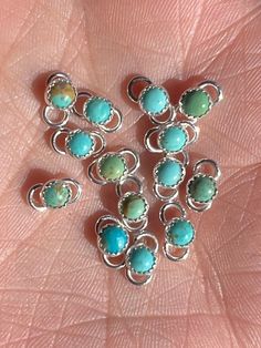 *For lower pricing please check out our website at https://desertdarlingssilver.com/ * 4mm turquoise and sterling silver permanent jewelry charm.  Stones vary but are all similar.  listing for 3 connectors. Turquoise Sterling Silver Jewelry With Charms, Permanent Jewelry, Prescott Az, Jewelry Connectors, Jewelry Charms, Western Jewelry, Charm Jewelry, Charms, Turquoise