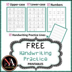 the handwriting practice worksheet for upper and lowercase letters with free printables