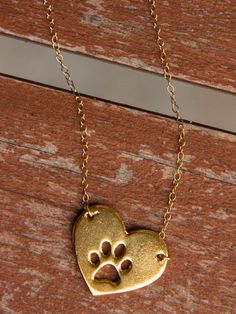 Cats Jewelry, Paw Print Necklace, Silver Clay, Pet Stuff, Womens Clothes, Cat Jewelry, Gold Heart, Heart Of Gold