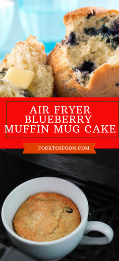 If you love blueberry muffins, you will LOVE this Air Fryer Blueberry Muffin Mug Cake! It is so easy to make and only takes a few minutes. Plus, it is healthier than traditional blueberry muffins because there is no added oil or butter. You will be surprised at how delicious it is! Give it a try and let me know what you think! Blueberry Muffin Mug Cake, Muffin Mug Cake, Air Fryer Blueberry, Mug Muffin, Banana Bread Mug, Muffin In A Mug, Souffle Dish, Cinnamon Nuts, Cake Fork