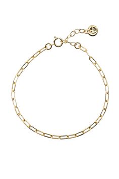 Introducing the Elements Cable Chain Gold Bracelet. This stunning bracelet is crafted from 14K gold plated brass, exuding timeless elegance. With its adjustable clasp, it offers the perfect fit for any wrist. Elevate your style with this exquisite piece that effortlessly combines sophistication and versatility. Classic Gold-tone Bracelet As A Gift, Adjustable Gold-plated Chain Charm Bracelet, Adjustable Gold Plated Chain Charm Bracelet, Classic Gold Oval Link Bracelet With Adjustable Chain, Classic Gold Bracelet With Oval Link Adjustable Chain, Classic Gold Plated Charm Bracelet Gift, Classic Gold Chain Bracelet Gift, Adjustable Classic Yellow Gold Chain Bracelet, Classic Adjustable Tarnish Resistant Chain Bracelet