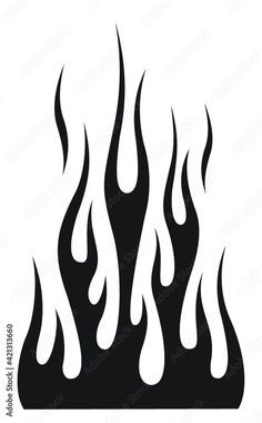 a black and white fire pattern on a white background