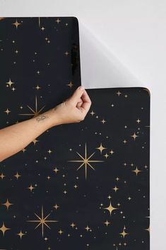 Seamless Pattern Night Sky Gold Stars Magical Mystical Pattern Removable Wallpaper | Urban Outfitters