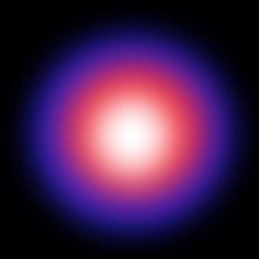 an image of a red and blue object in the dark sky with only one light on it