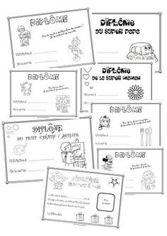 five different worksheets for children with pictures on them