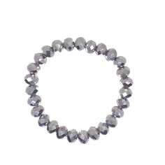 This shimmery grey faceted rondelle 8mm bracelet is sure to be a sparkly hit! With a silver gunmetal finish, it's perfect for adding a bit of glam to your look. Plus, it's already a top seller - so it must be pretty great! Made 7 inches unless buyer lets us know to make it smaller or larger. HOC-winter Silver Faceted Bracelets For Party, Silver Adjustable Faceted Stretch Bracelet, Adjustable Silver Faceted Stretch Bracelet, Adjustable Silver Stretch Bracelet With Faceted Details, Elegant Silver Hematite Stretch Bracelet, Adjustable Silver Faceted Crystal Bracelet, Silver Hematite Bracelets With Faceted Beads, Silver Hematite Bracelet With Faceted Beads, Silver Faceted Rondelle Beaded Bracelets