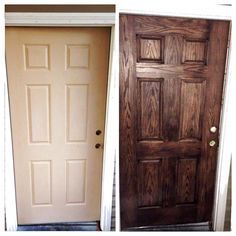 before and after pictures of a front door