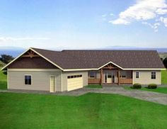 this is an artist's rendering of the ranch house plans for your next project