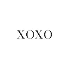 the word xoxo written in black and white