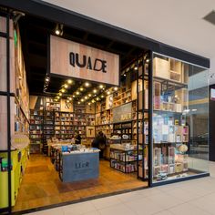 the inside of a book store filled with lots of books