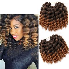 PRICES MAY VARY. Short Crochet Hair,Curly Crochet Hair, Wand Curls Crochet Hair,Jumpy Wand Curl,Jamaican Bounce Crochet Hair, Wand Curl Crochet Hair 2X Fluffy Wand Curl Package: 22 strands in each pack, 4 packs/Lot, (90g±5g)/Pack,Usually 4packs full a head, Free Crochet hook as gifts Advantage: Natural Looking, Tangle Free, Easy Brushing, Easy Separating, Easy to Crochet, Light & Soft, Let You Feel More Comfortable When Using and You Can Use It for Long Time curly crochet hair, Short and Bouncy with a loose curl pattern is trendy and flattering, Usage: Party, Daily use etc. Any problems, please feel free contract us, we will make you satisfied Jumpy Wand Curl Crochet Hair Synthetic Hair Africa Package: 22 strands in each pack, 4 packs/Lot,(90g±5g)/Pack, Usually 4-6 packs full a head, Free Jamaican Bounce Crochet Braids, Wand Curl Crochet Hair, Jamaican Bounce Crochet, Xpression Hair, Jamaican Bounce, Curly Crochet Hair Styles, Crochet Hair Extensions, Crochet Twist, Crochet Braid Styles