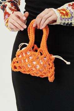 Larisa Net Tote Bag This product has been hand-picked by Storets' stylists. Casual White Crochet Bag With Top Handle, Spring Shoulder Bag With Braided Handles And Pouch Shape, Spring Orange Bags With Braided Handles, Crochet Pouch With Detachable Handle For Shopping, Crochet Pouch Bag With Detachable Handle, Crochet Pouch Bag With Top Carry Handle For Shopping, Crochet Shopping Bag With Removable Pouch, Spring Crochet Bag With Double Top Handles, Orange Bags With Braided Handles For Shopping