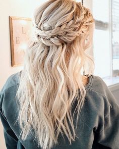 42 Boho Wedding Hairstyles For Tender Bride Wedding Forward Braided Wedding Hairstyles, Hairstyle Idea, Boho Wedding Hair, Prom Hairstyles For Long Hair, Homecoming Hair Down, Wedding Hair Down, Braided Hairstyles For Wedding