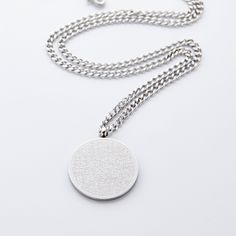 Ayatul Kursi Necklace | Men - Nominal Silver Minimalist Engraved Chain Necklace, Silver Engraved Minimalist Chain Necklace, Silver Medallion Necklace With Curb Chain, Minimalist Engraved Silver Chain Necklace, Silver Minimalist Medallion Necklace With Adjustable Chain, Minimalist Silver Medallion Necklace With Adjustable Chain, Ayat Al Kursi, Ayatul Kursi, Necklace Men