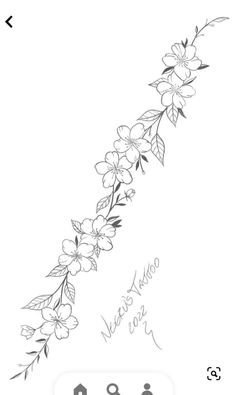 a line drawing of flowers on a white background