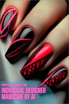 40 Latest Winter Nail Designs To Try In New Years Nails Trends 2024 | Valentines Gift Motorcycle Nails, Husker Nails, Sophisticated Manicure, Neon Acrylic Nails, Elegant Manicure, Red Acrylic Nails, Black Nail Art, Manicure Nails