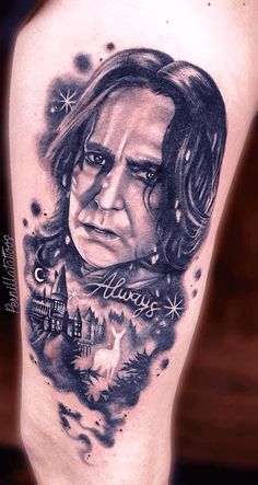 a tattoo with an image of harry potter on it