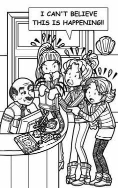 an adult coloring page with children at a table and the caption says, i can't believe this is happening