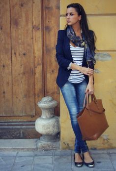 Voguish Work Clothes for Office Ladies Looks Jeans, Ideas Outfit, Street Style Chic, Inspiration Mode