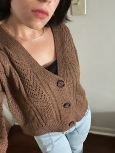 Brown Cropped Cardigan Outfit, Cropped Cardigan Outfit, Light Brown Cardigan, White Platform Converse, Cardigan Outfit, Platform Converse