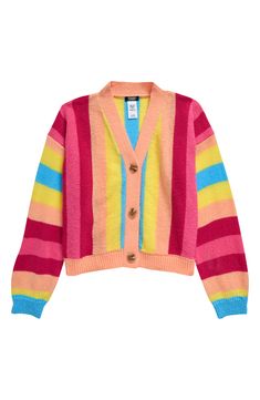 Candy-colored stripes sweeten a comfy and soft cardigan that will brighten their school-day looks. Front button closure 100% polyester Machine wash, dry flat Imported Multicolor School Outerwear For Fall, Spring Multicolor School Outerwear, Multicolor Spring Outerwear For School, Multicolor Fall Outerwear For School, Wishlist Board, Stripe Cardigan, Soft Cardigan, Favorite Daughter, Fashion Wishlist