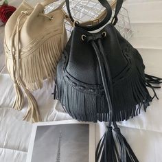 Beige Leather Vintage Fringe Bag Tassels Crossbody Bucket Bags for $49.99 | Baginning Elegant White Bags With Tassels, Tassel Hobo Bag For Shopping, Chic Daily Use Bucket Bag With Tassels, Chic Fringe Shoulder Bag For Spring, Chic Fringed Shoulder Bag For Spring, Chic Shoulder Bag With Fringe For Spring, Chic Spring Shoulder Bag With Fringe, Chic Bucket Shoulder Bag With Tassels, Elegant Summer Bags With Fringe