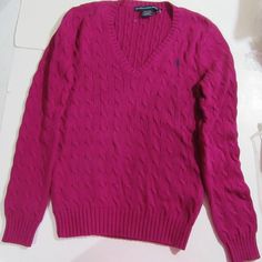 New With Tags Women's Ralph Lauren Sweater Women's Size Large 100% Cotton Embroidered Blue Pony Pink V-Neck Our Items Are Authentic; Purchased From Brand Stores And Major National Retailers. We Are Not Affiliated With Any Brand. Ralph Lauren Fitted V-neck Top, Ralph Lauren Long Sleeve Knitted Sweater, Pink Cable Knit V-neck Tops, Pink V-neck Cable Knit Top, Ralph Lauren Long Sleeve Knit Sweater, Spring Ralph Lauren Knit Tops, Ralph Lauren Fitted Casual Sweater, Ralph Lauren V-neck Casual Top, Casual Ralph Lauren V-neck Sweater