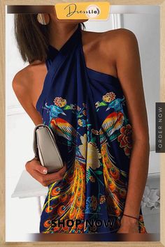 Fashion Folds Loose Hem Halter Dress for Women Elegant Off Shoulder Party Dress Sexy Print Summer Beach Mini Dress Vestidos Off Shoulder Party Dress, Beach Mini Dress, Color Pick, Dress For Women, Summer Beach, Halter Dress, Off Shoulder, Party Dress, Mini Dress