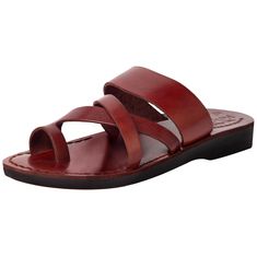 a pair of red sandals with straps