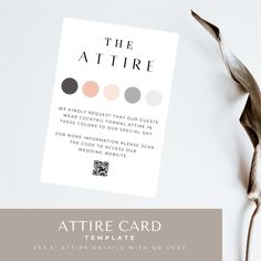 the atire card is next to a flower on a white surface with text overlay