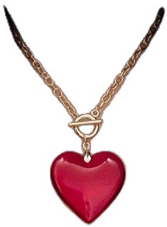 Red Heart Pendant Necklace In Metal, Red Metal Heart Necklace, Red Metal Heart Pendant Necklace, Goth Whimsical, Preppy Necklaces, Indie Emo, Casual Coquette, Punk Glam, Cottage Coquette