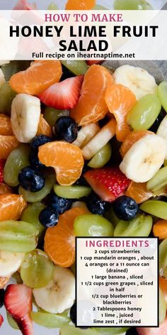 the recipe for how to make honey lime fruit salad