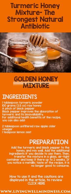 add #natural #remedies Turmeric And Honey, Natural Antibiotics, Golden Honey, Seasonal Allergies, Holistic Remedies, The Immune System, Homemade Remedies, Natural Home Remedies, Natural Medicine