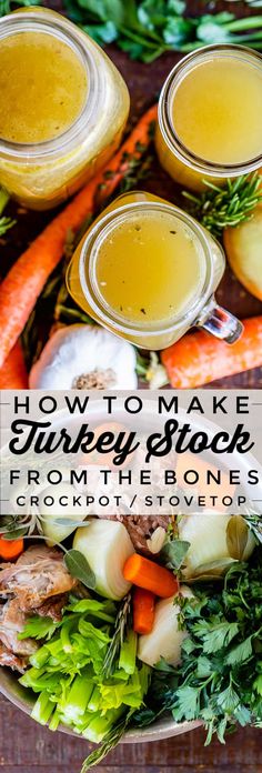 how to make turkey stock from the bone soup crockpot / stovetop recipe