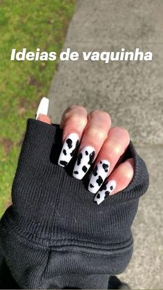 Moo Cow Nails, Cow Print Things, Cow Print Stuff, Cow Print Aesthetic, Nails Cow Print, Cow Nails, Halloween Acrylic Nails, Edgy Nails, Grunge Nails