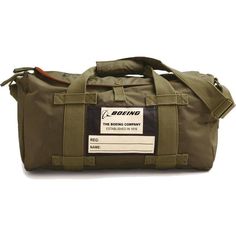 Like Boeing aircraft, this stow bag carrying the company name is as functional as it is attractive. It features a khaki nylon body with comfortable canvas handles and an adjustable shoulder strap. The bag measures 17.5 x 9 x 8 inches. Cheap Men's Outdoor Shoulder Bag, Luxury Outdoor Bags With Logo, Luxury Outdoor Bags With Logo Patch, Luxury Urban Bag For Outdoor, Store Duffle Bags, Shoe Bags For Travel For Men, Luxury Designer Outdoor Bags, Trendy Outdoor Bags For Men, Affordable Sporty Men's Bags