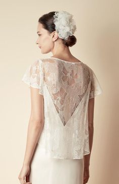 Style: JACKIE Iris Chantilly Lace A- line Swing Top French Chantilly Lace, Lace Short Sleeve Top, Chantilly Lace, Bride Look, Silk Slip