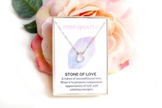 Our Rose Quartz Healing Necklace is a part of our new "HEALING JEWELS" collection. This collection is perfect for bridesmaid gifts, birthday gifts, or to give to a friend in need of healing or a fresh start. See entire collection: http://etsy.me/29RYdHO----------------------ROSE QUARTZ is a symbol of gentle love and beauty. This blush pink stone calms the emotions and eases emotional traumas. It stimulates imagination, opens our hearts for positive self-love, and increases levels of self-respect Pink Stone Necklace, Rose Quartz Healing, Necklace Love, Healing Crystal Jewelry, Healing Necklace, Rose Quartz Necklace, Rose Quartz Stone, Pink Stone, Quartz Necklace