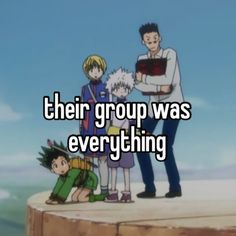 two people standing on top of a cliff with the caption, their group was everything