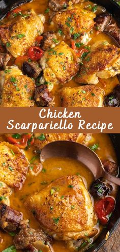 chicken scampariello recipe in a cast iron skillet