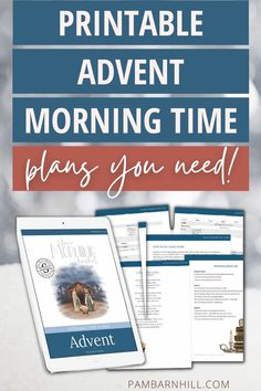 the printable adventure morning time plan is shown with text overlaying it and an image