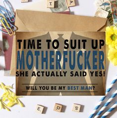 Funny Best Man Card Will you be my groomsman/ Best by NAFcards Be My Best Man, Man Card, Personal Gifts